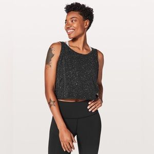 lululemon athletica Black Speckled Cropped Tank Top